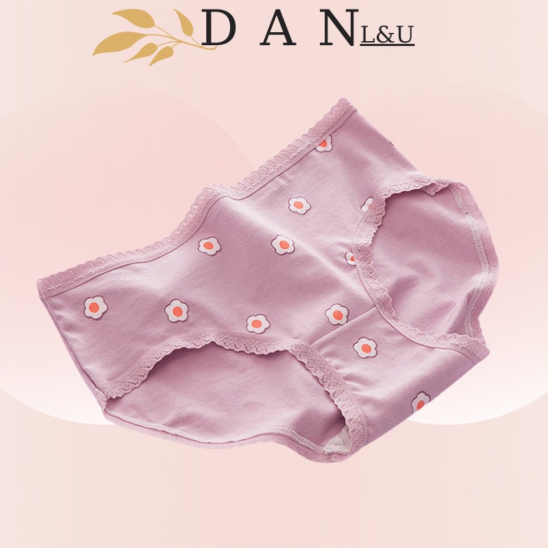 Quần Lót Cotton Nữ Thông Hơi Kháng Khuẩn Hút Mồ Hôi Hoạ Tiết Dễ Thương DAN L&amp;U L160