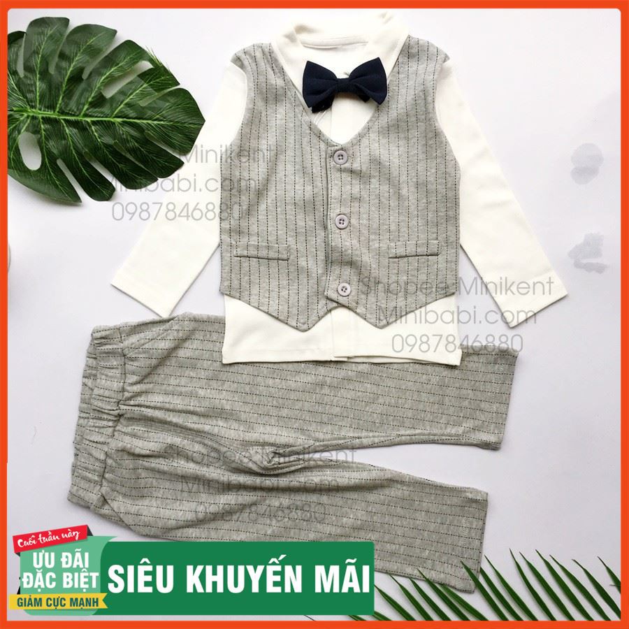 Bộ vest công tử cho bé trai 10-16kg áo khoác bé trai 3 tuổi