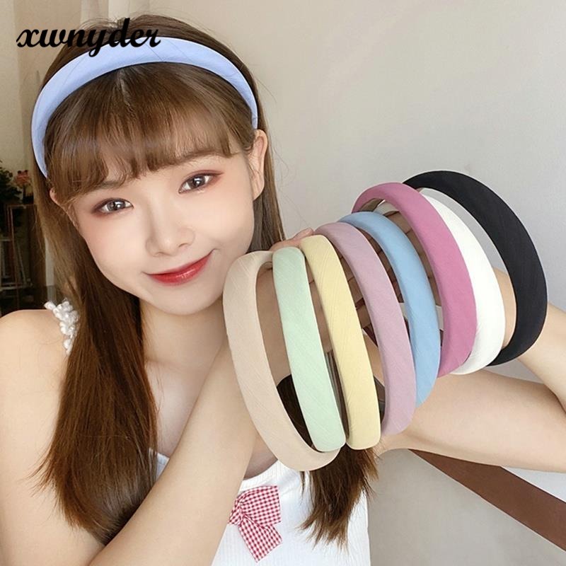 Băng Đô Cài Tóc Bản Rộng Bằng Bọt Biển Phong Cách Hàn Quốc Thời Trang Cho Nữ