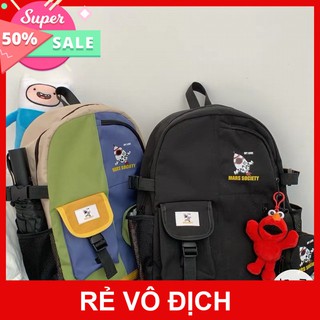 [Sẵn xanh] Balo ulzzang nam nữ đen in hình rocket