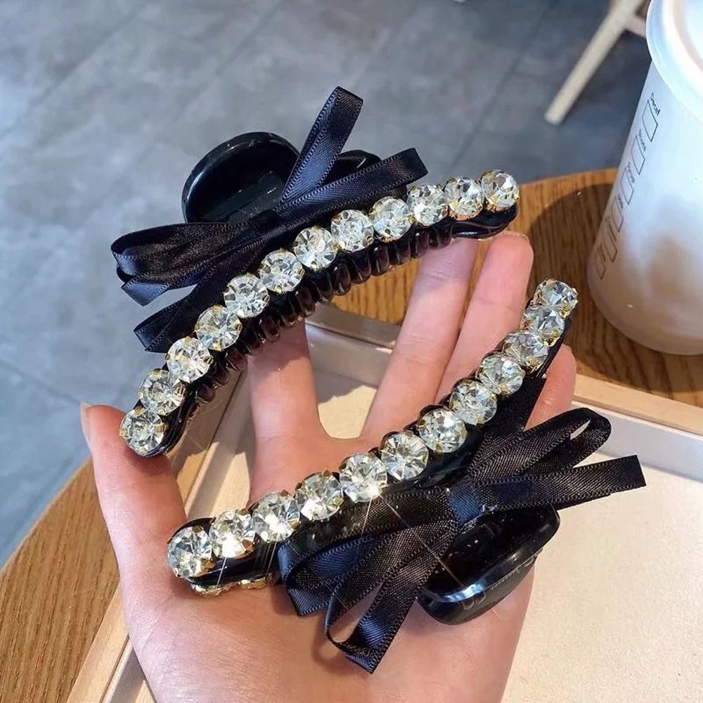 Giá Đỡ Kẹp Tóc Đuôi Ngựa Đính Nơ Phong Cách Hàn Quốc Thanh Lịch Cho Nữ