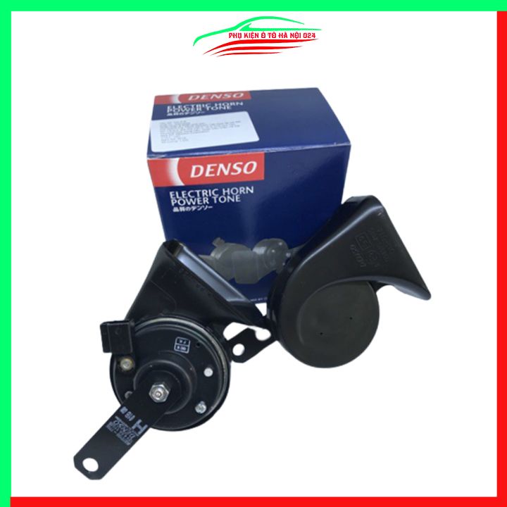 Bộ 2 còi sên DENSO kèn xe hơi 12V có sẵn dây âm lượng chuẩn dùng cho xe máy ô tô