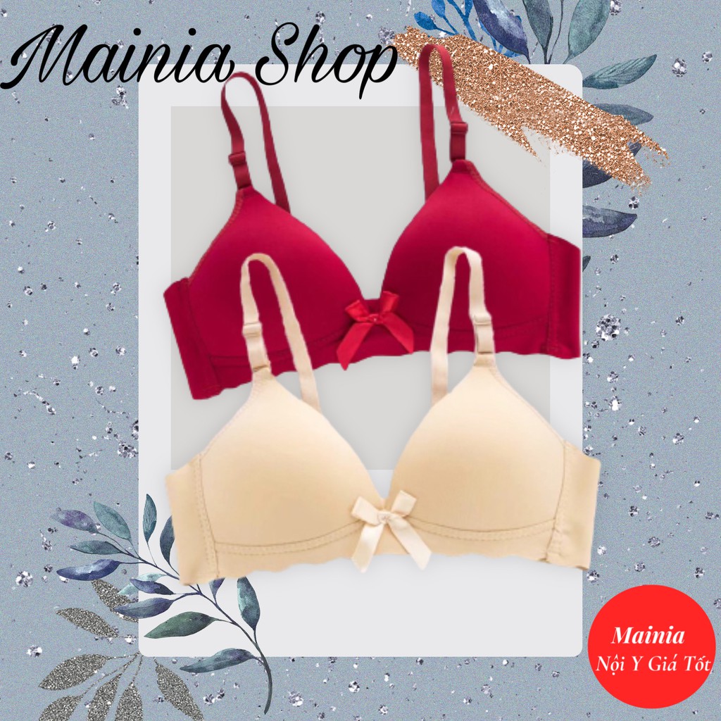 Áo Lót Nữ Đúc Su Trơn Đính Nơ Không Gọng Đệm Mỏng Viền Sóng Cực Xinh Áo Ngực Nữ Rẻ Đẹp Cao Cấp Mainia Shop