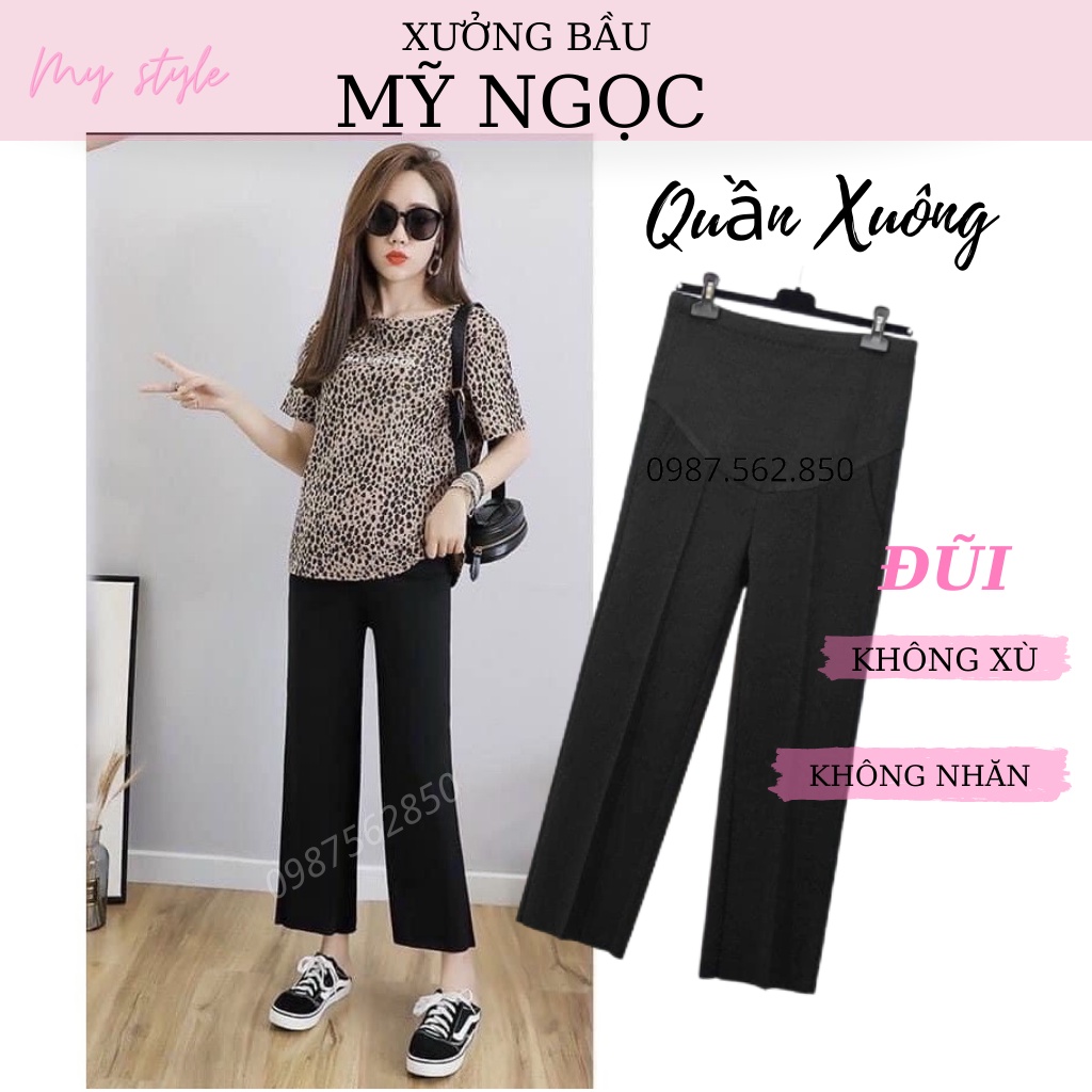 13. Quần Bầu Xuông Đũi Cao Cấp, Chất Umi Quần Bầu Không Bai Xù Không Nhăn. Size s đến 3xl - Bầu Mỹ Ngọc