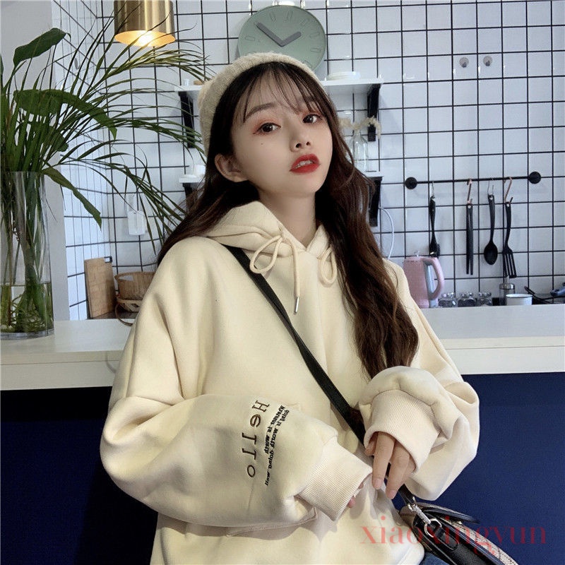 Áo Hoodie Form Rộng Phong Cách Hàn Quốc Trẻ Trung Dành Cho Nữ