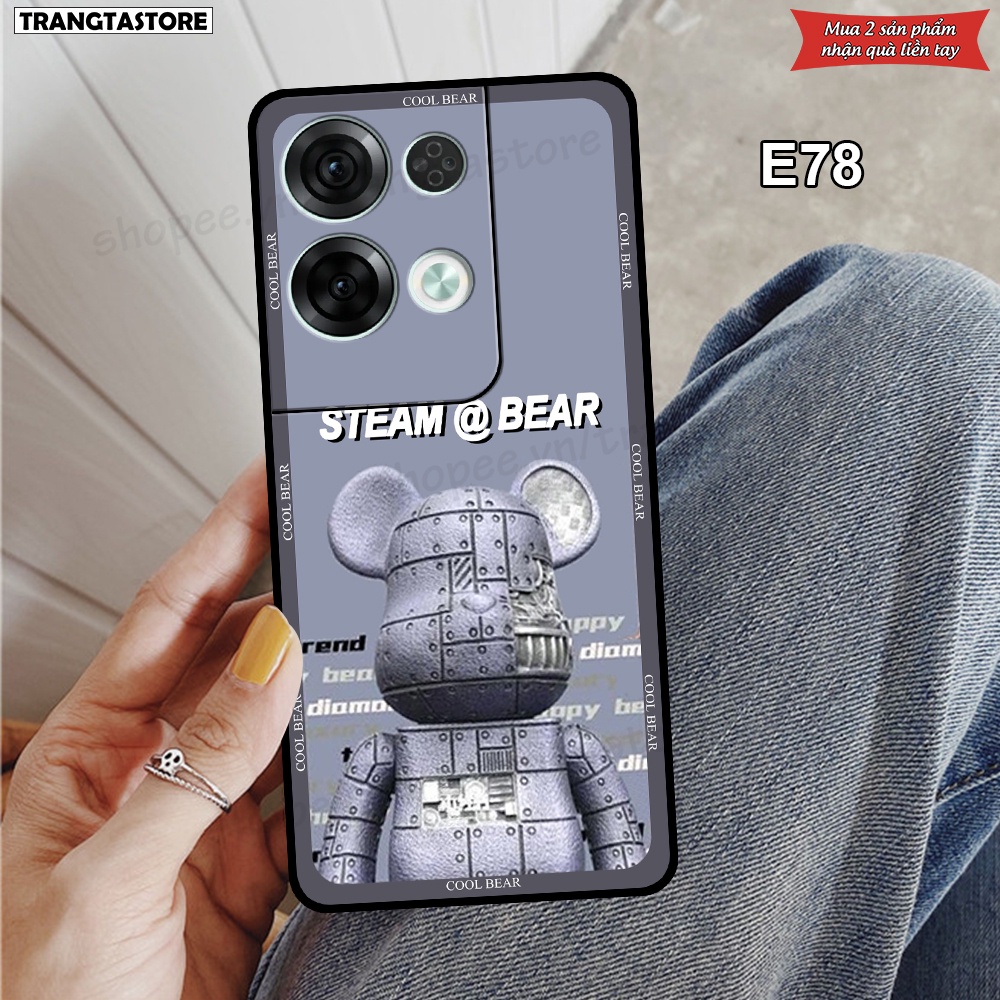 Ốp lưng Oppo Reno 8 4G / Reno 8 5G / Reno 8Z 5G in hình gấu Bearbrick,Metal Style,Doremon siêu dễ thương chất lượng