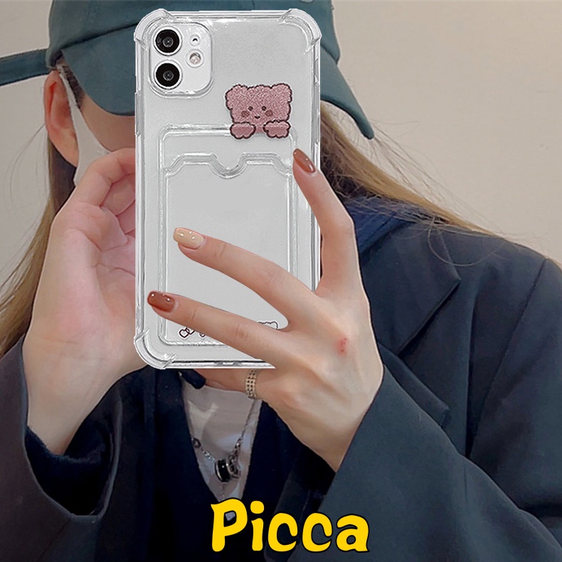 Ốp Điện Thoại TPU Mềm Trong Suốt In Hình Gấu / Thỏ Dễ Thương Cho Iphone 11 12 13 14 Pro Max 6 6S 7 8 14 Plus Xr X Xs Max SE 2020
