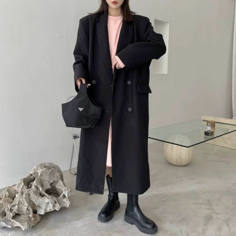 Áo Khoác Dạ Dáng Dài Nữ Phong Cách Hàn Quốc ❤️