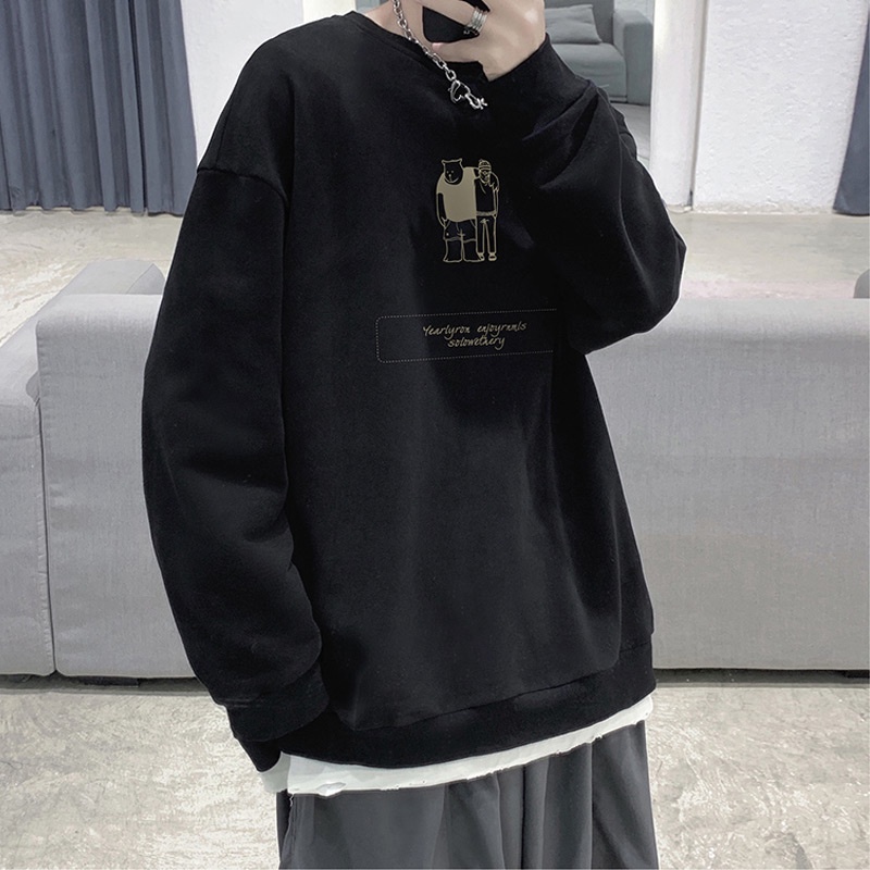 Áo sweater cổ tròn phong cách mới thời trang xuân thu 2021 dành cho nam