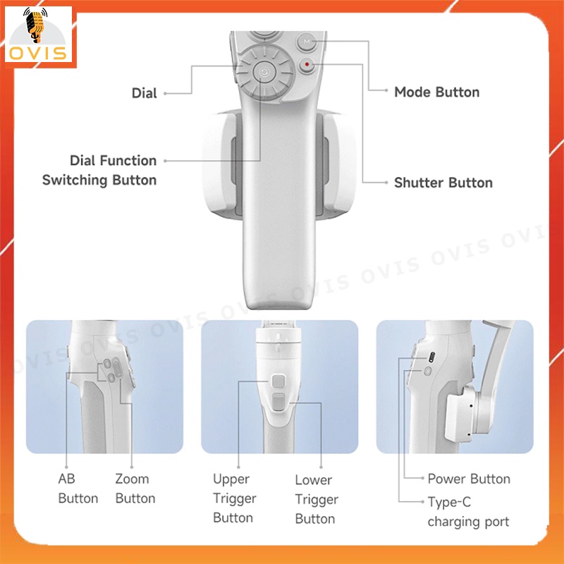 Feiyu Vimble 3 - Gimbal Chống Rung Kiêm Gậy Selfie Cho Smartphone, Tải Trọng 260 Gram