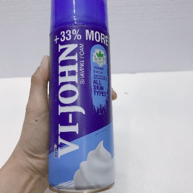 Bọt Cạo Râu VI-JOHN Trà Xanh 400ml