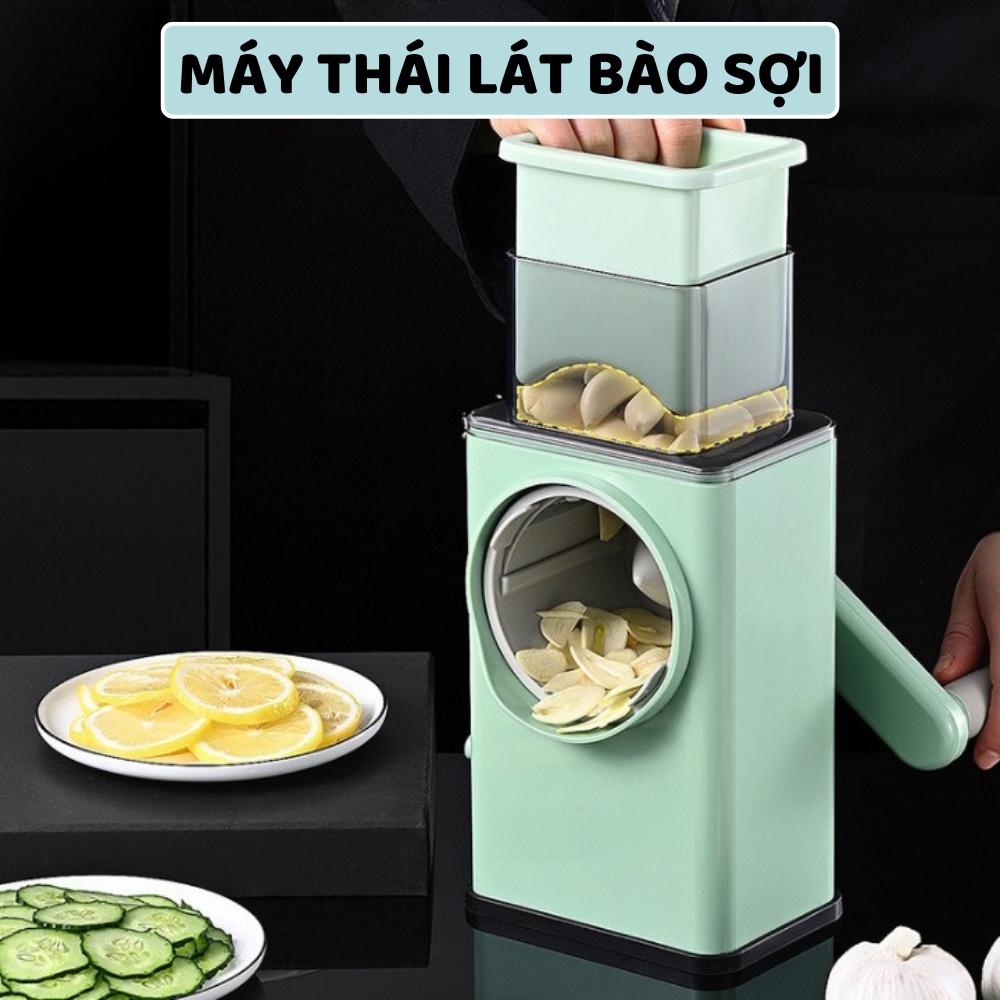 Máy Thái Cắt Lát Bào Nạo Sợi Rau Củ Quả Mini Bằng Tay Đa Năng Tiện Dụng