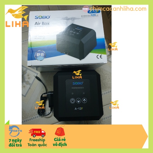 Máy Sủi Oxy Tích Điện Siêu Êm 2 Vòi Sobo A-12F  - Máy Sủi Oxy Cho Bể Cá