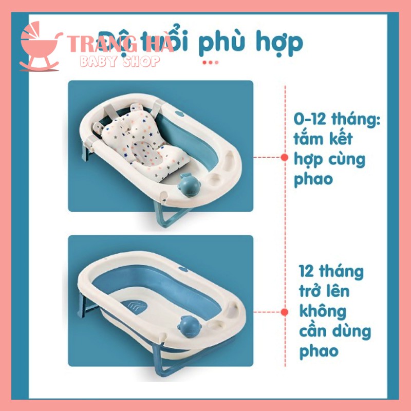 ⚡FREESHIP⚡CHẬU TẮM GẤP GỌN HOLLA CHO BÉ TẶNG KÈM PHAO TẮM CAO CẤP VÀ NHIỆT KẾ TIỆN LỢI