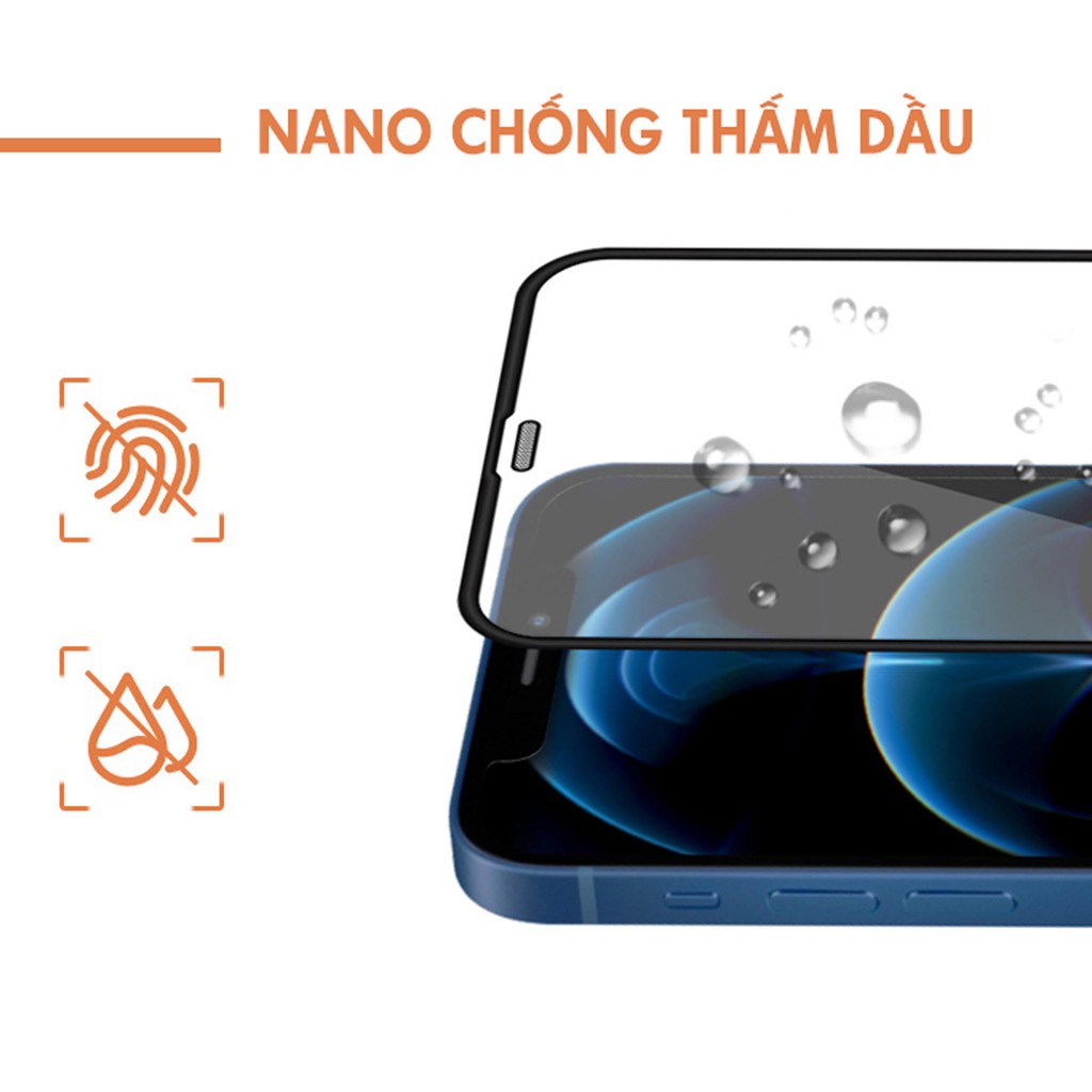 Kính Cường Lực Kuzoom iP 15 Enzor 100 Kính Cường Lực Kuzoom 9D Full Màn Trong Suốt Bảo Vệ Màng Loa iP 14 Đến 12 ProMax
