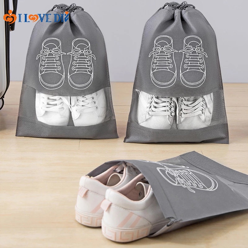 Set 5 Túi Dây Rút Trong Suốt Đa Năng 6 Màu Tùy Chọn