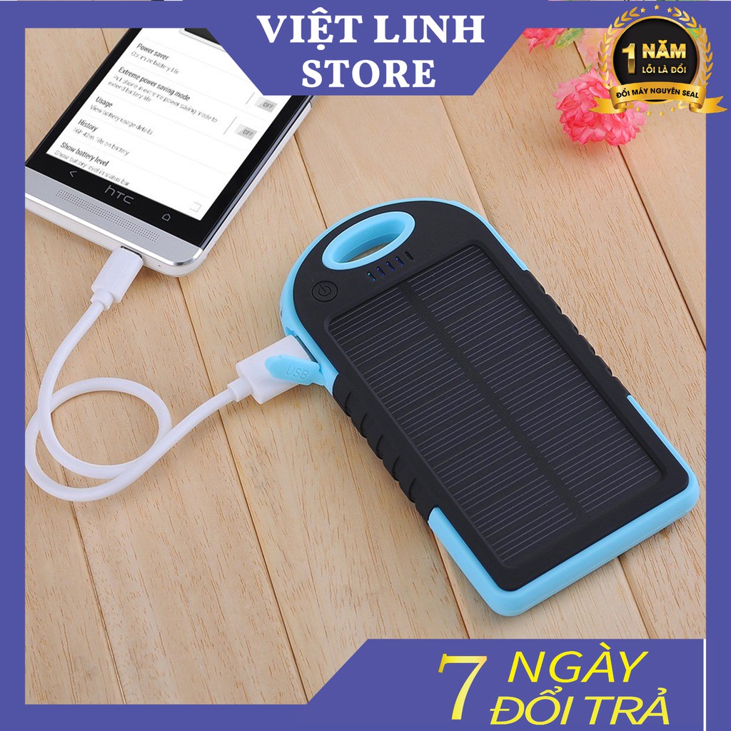 Pin Sạc Dự Phòng Năng Lượng Mặt Trời Cho Điện Thoại 5000 MAh Hàng Chính Hãng