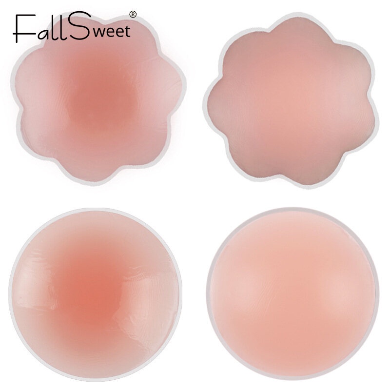 Miếng dán ngực tự dính Fallsweet bằng silicon không dây không lộ thoải mái tiện dụng cho nữ