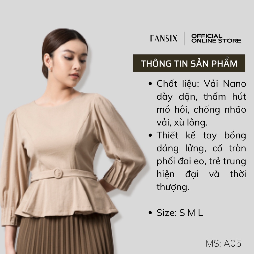 Áo sơ mi công sở nữ FANSIX - A05 vải Nano dày dặn, thấm hút tốt, chống nhăn, xù lông | BigBuy360 - bigbuy360.vn