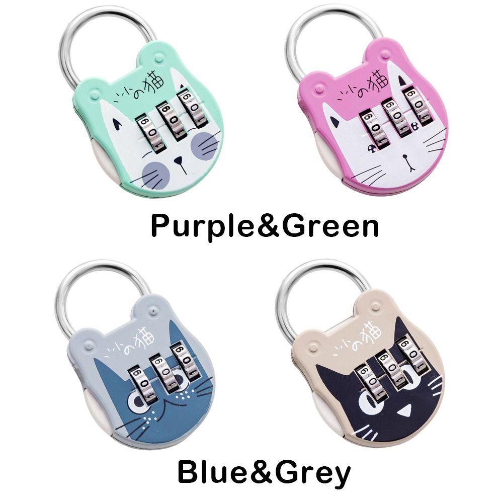 Bộ 2 Ổ Khóa Mật Khẩu Mini Đa Năng Họa Tiết Hoạt Hình Dễ Thương