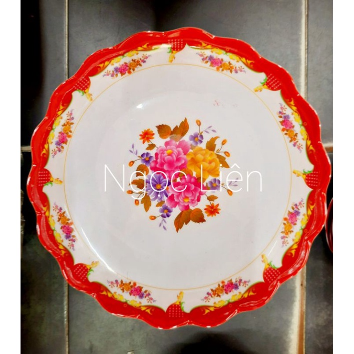 Dĩa trái cây mica họa tiết ngẫu nhiên