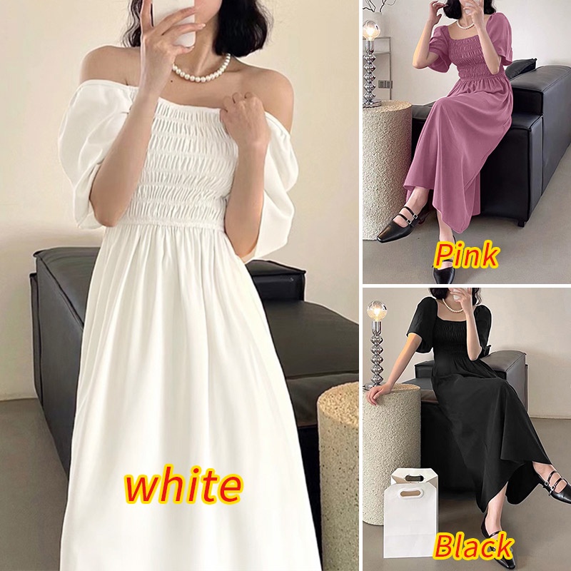 Zanzea Đầm Dài Cổ Vuông Tay Ngắn Phong Cách Hàn Quốc Tinh Tế Thời Trang Cho Nữ