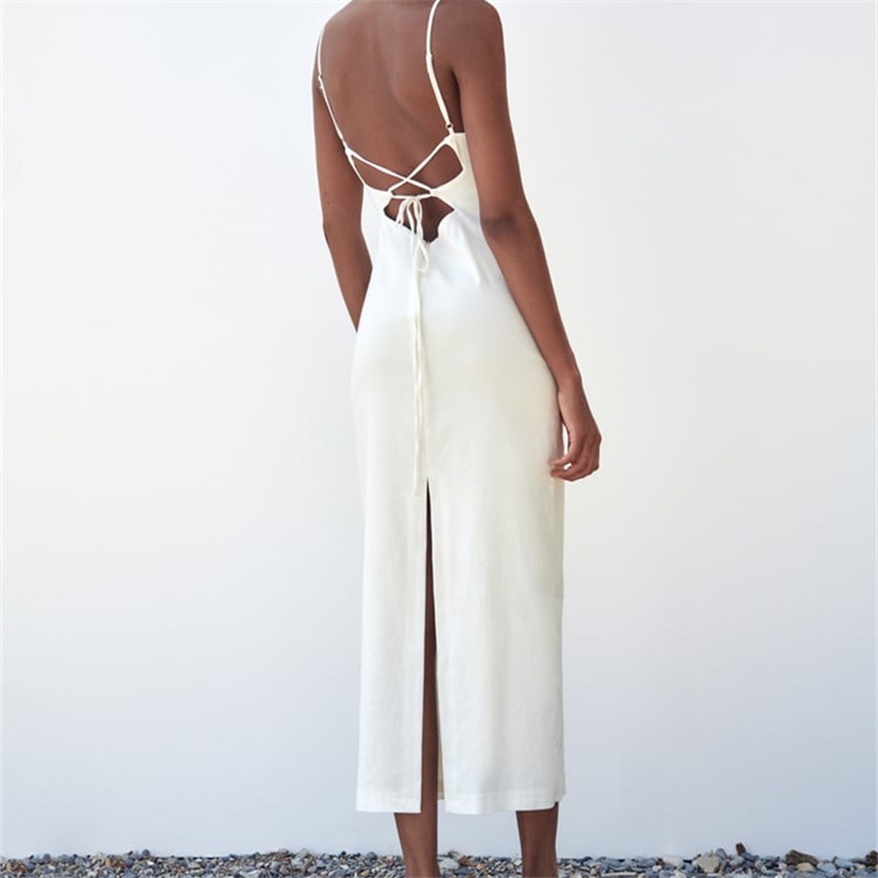 Đầm Vải Lanh Dáng Ôm Thiết Kế Xẻ Tà Thời Trang Mùa Hè 2022 Mới Cho Nữ 7385219