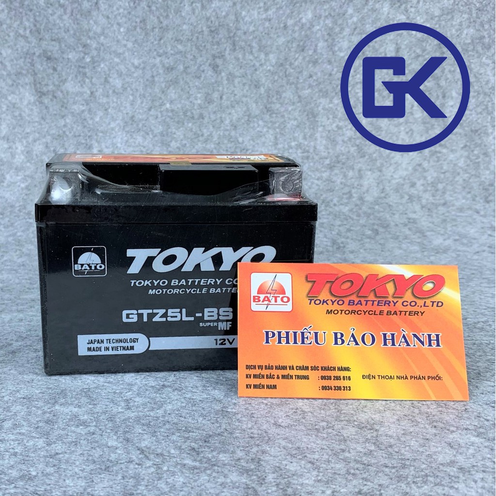Ắc quy xe máy khô 12v-5.2Ah lùn TOKYO