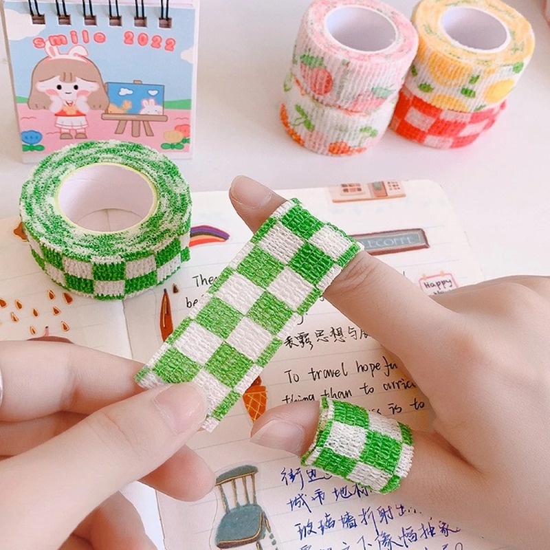 Băng Keo Bảo Vệ Ngón Tay Bằng Vải Không Dệt Co Giãn In Họa Tiết Hoạt Hình Dễ Thương Cho Học Sinh