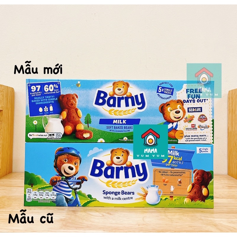 Date 7,9/2022 Bánh bông lan gấu Barny siêu mềm nhân kem sữa nội địa Anh