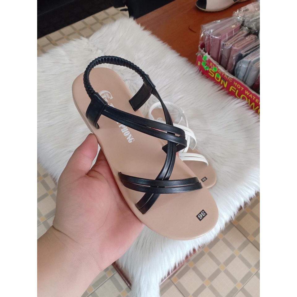 GIÀY SANDAL NỮ ĐẾ BỆT 2 DÂY CHÉO CÓ SIZE LỚN 42