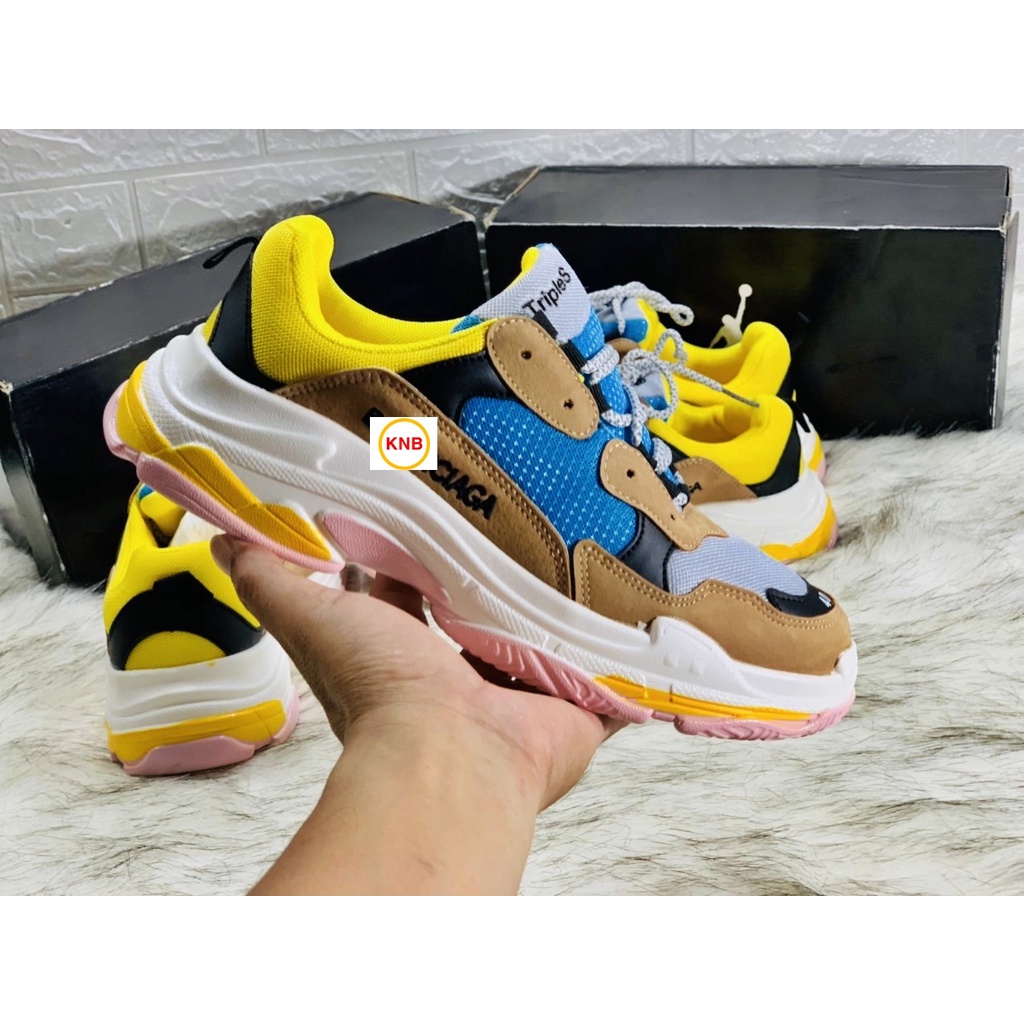 [FREESHIP+BOX+SALE] GIÀY BALEN Triple S thể thao nam nữ sneaker cao cấp đỏ xám chữ thêu, size 36-43....