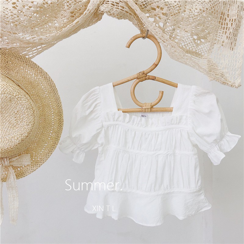 Áo sơ mi , áo kiểu cho bé gái chất vải cotto mềm thoáng mát cho bé gái từ 1-6 tuổi .cam baby store