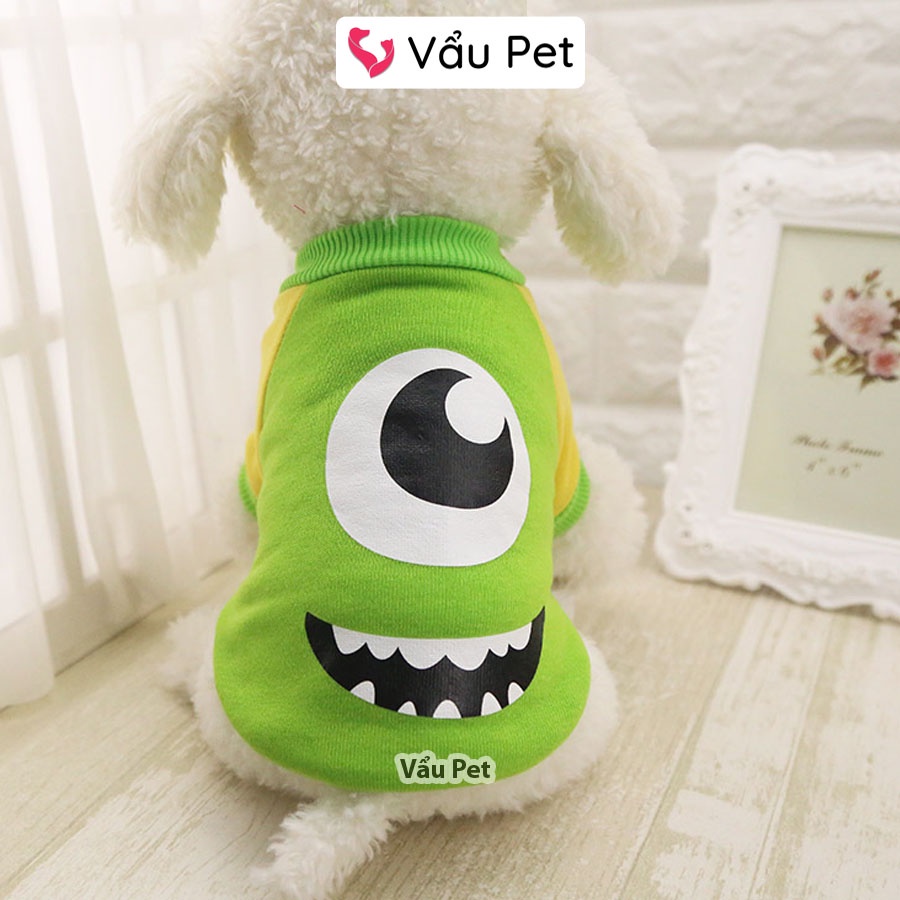 Áo cho chó mèo Nỉ hình ngộ nghĩnh mùa đông - Quần áo cho chó poodle, con, lớn, mèo, thú cưng Vẩu Pet Shop