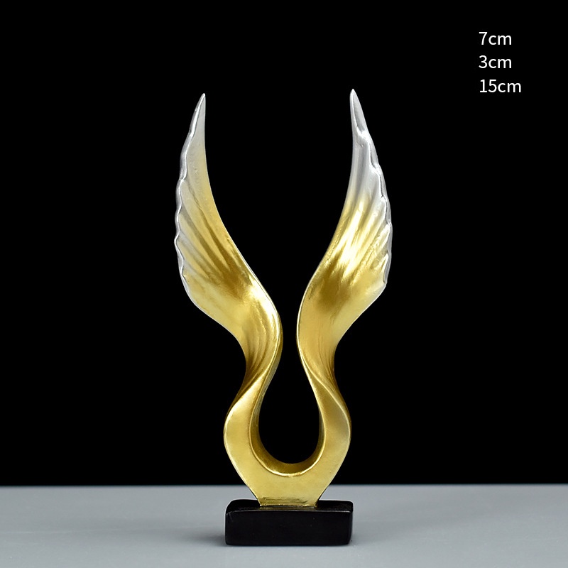 Tượng đôi cánh thiên thần đôi cánh đại bàng mạ vàng decor phòng khách, nhà cửa