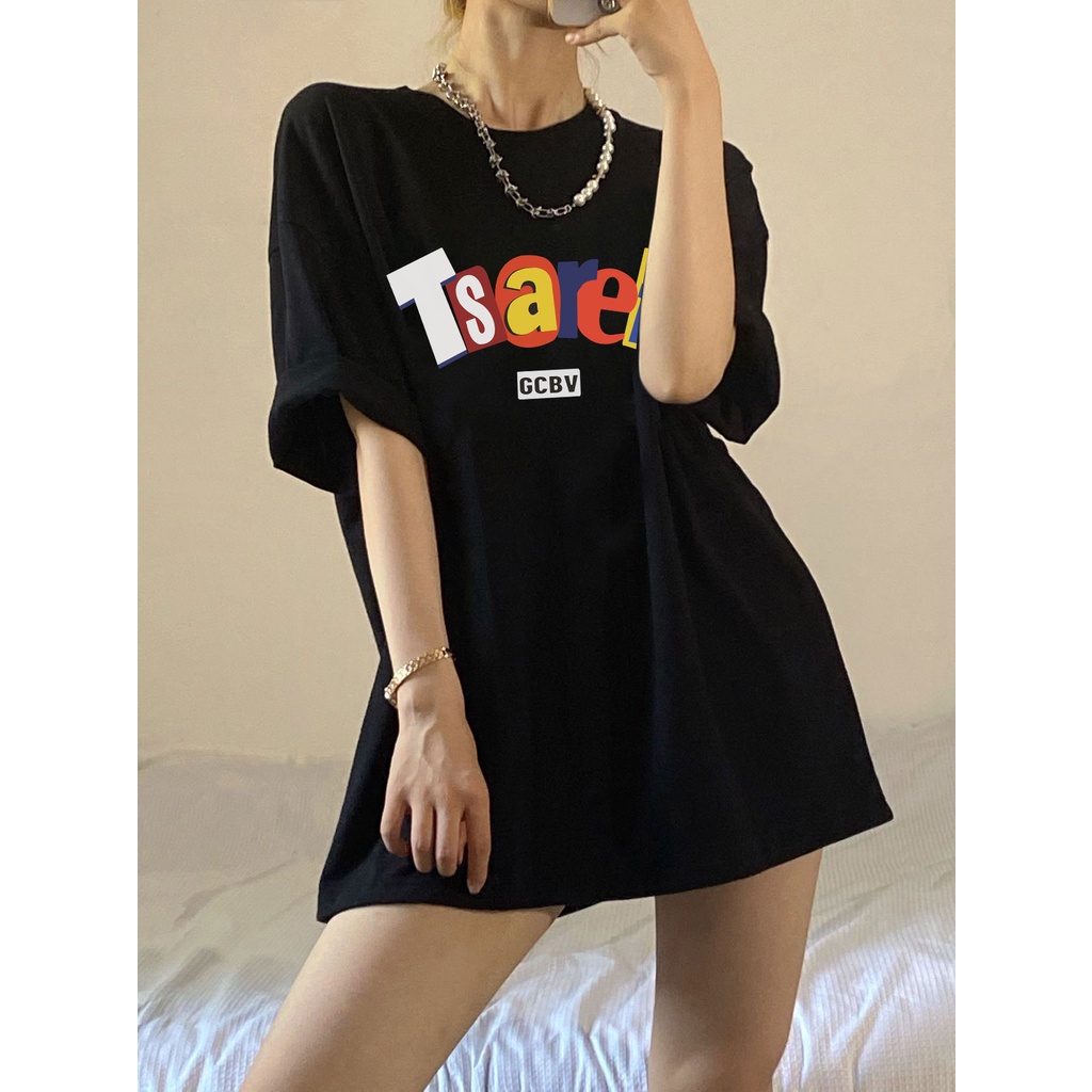 Áo Thun Tay Ngắn Cổ Tròn Dáng Rộng In Họa Tiết vintage Thời Trang Mùa Hè Cho Nữ HZFWC4650