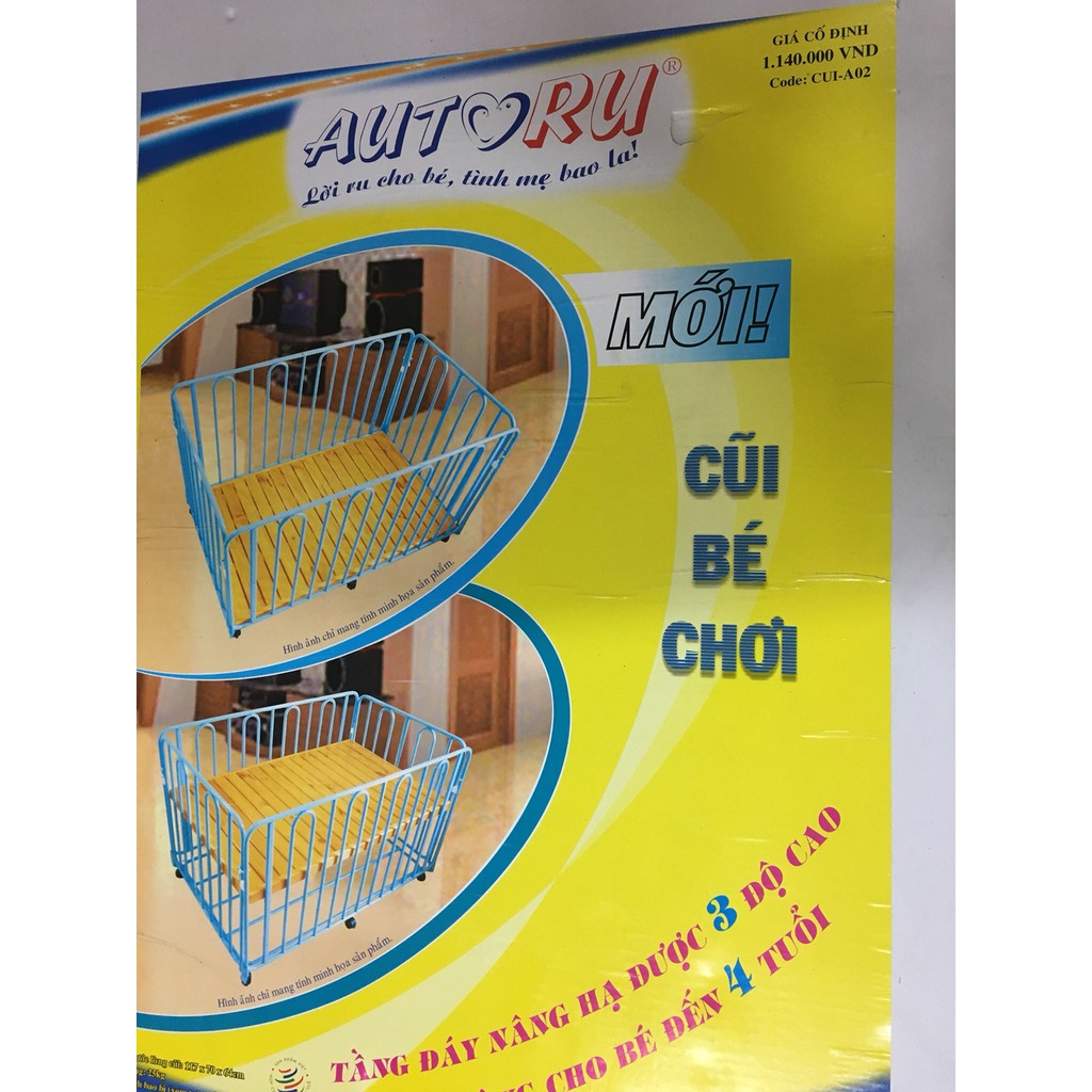 Nôi cũi cho bé Autoru 3 độ cao CUI-A02