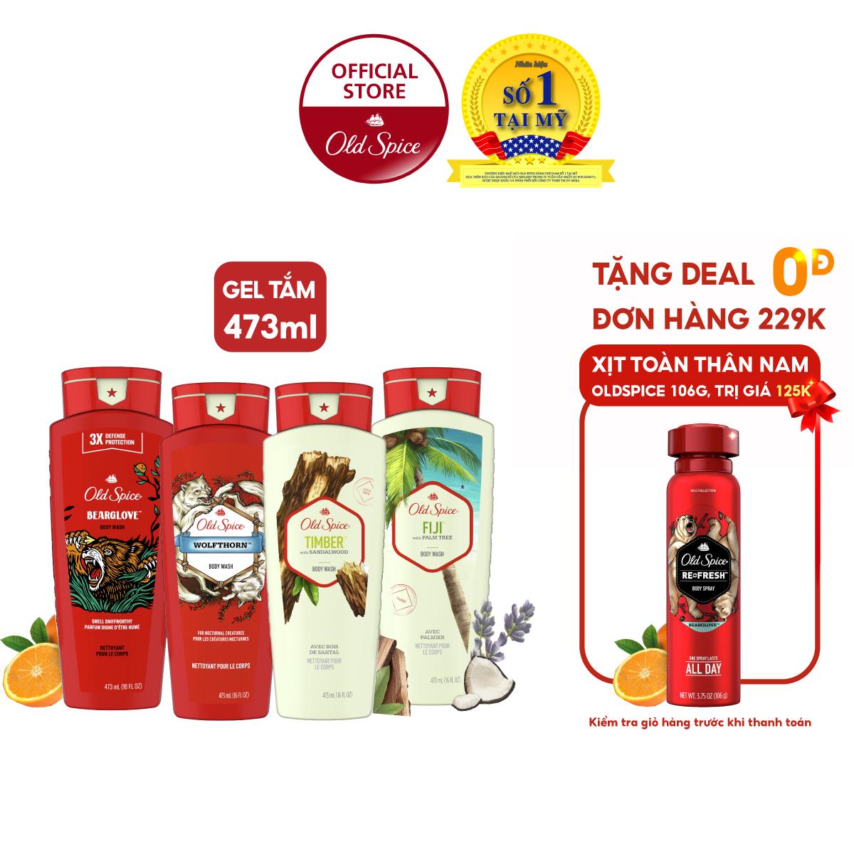 Sữa tắm Old Spice nhiều mùi hương 473ml