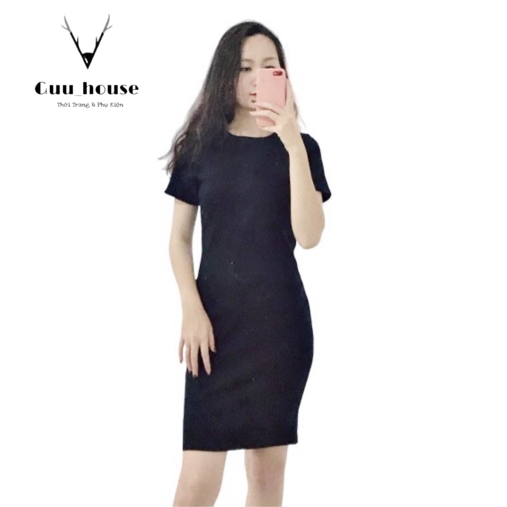 Váy body len tăm cộc tay xẻ sau | WebRaoVat - webraovat.net.vn