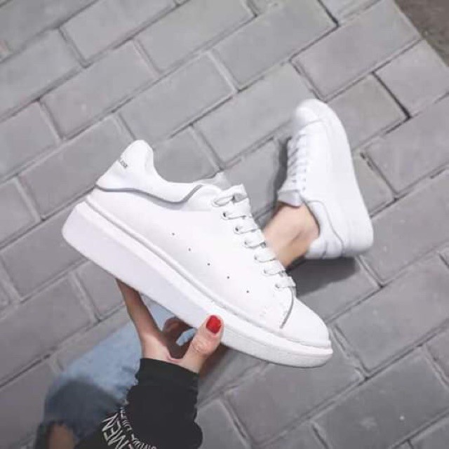 Giày thể thao nữ chất da màu trắng nam nữ học sinh sinh viên, Giày sneaker nữ độn đế phản quang siêu hot 2022