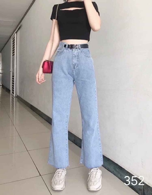 [Mã WASTMAY giảm 15% tối đa 30K đơn 150K] Quần bò suông nắp lệch nhỏ tua gấu hot trend | BigBuy360 - bigbuy360.vn