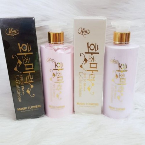 Bộ đôi Kem dưỡng trắng toàn thân chống nắng Hàn Quốc Magic Flowers spf 50 pa+++