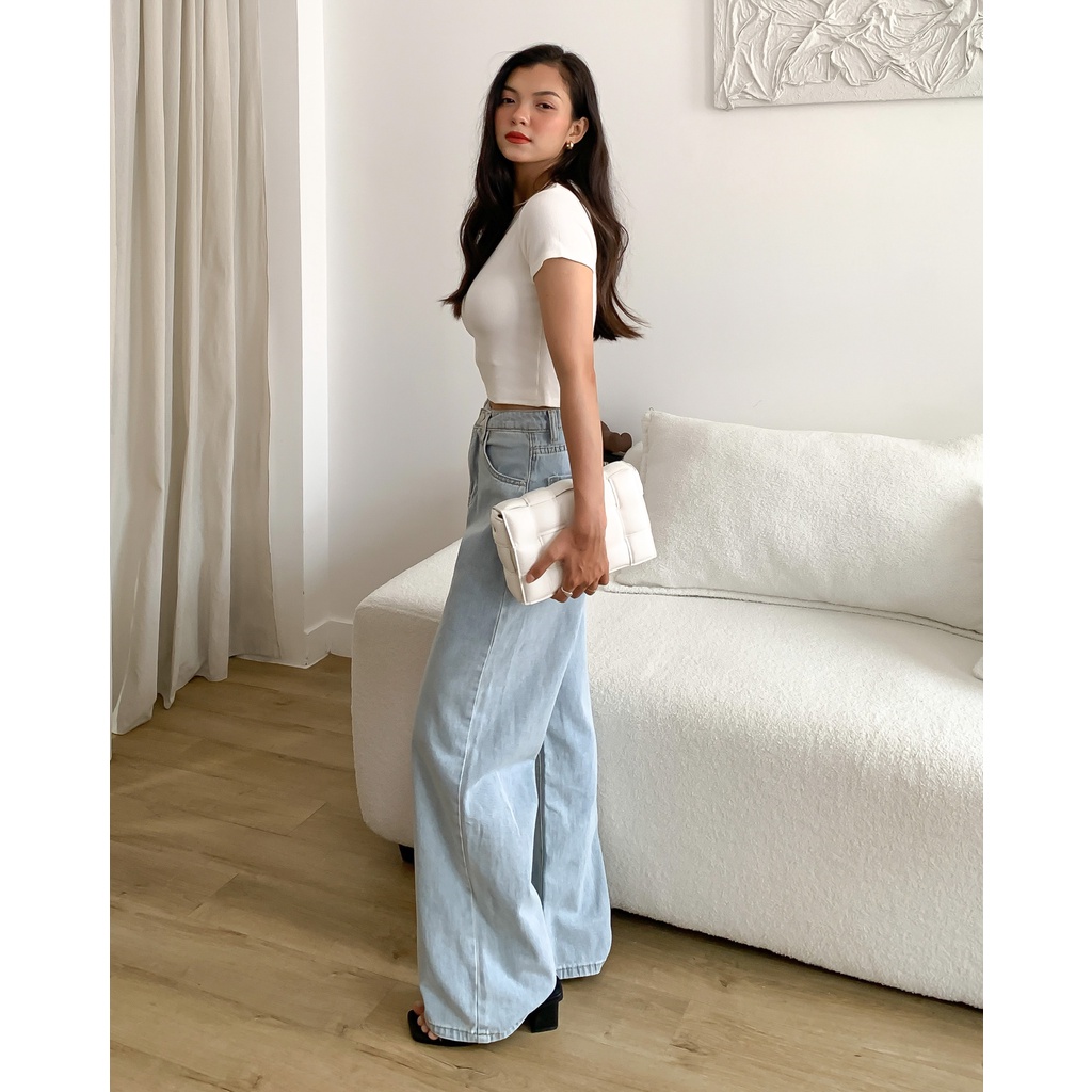 Áo Croptop Thun Co Giãn | AKHQ0001 | Lana Official