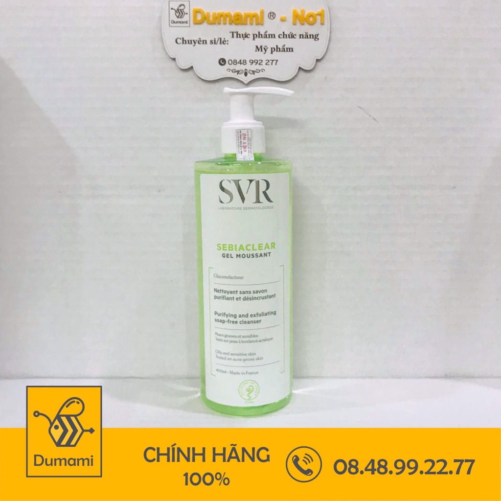 [Nhập] Sữa Rửa Mặt SVR Sebiaclear Gel Moussant Không Chứa Xà Phòng Dành Cho Da Dầu Mụn, Nhạy Cảm