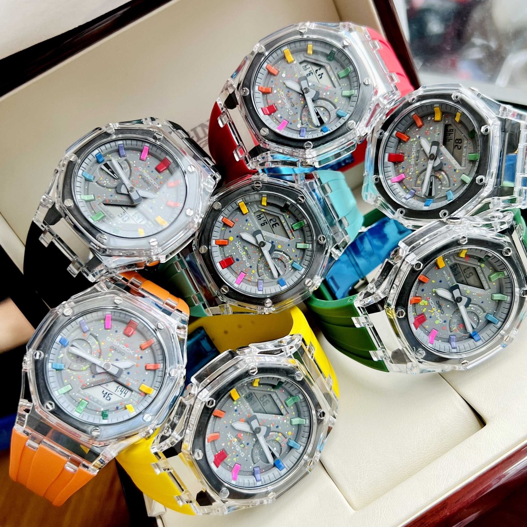 Đồng Hồ Nam Casio Gsock GA-2100 Custom Dây Nhựa Full Màu Sport