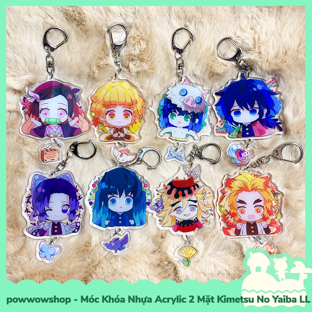 [Sẵn VN - Hỏa Tốc] Móc Khóa Nhựa Acrylic 2 Mặt Trong Suốt Kimetsu No Yaiba Lục Lạp Selfie Days