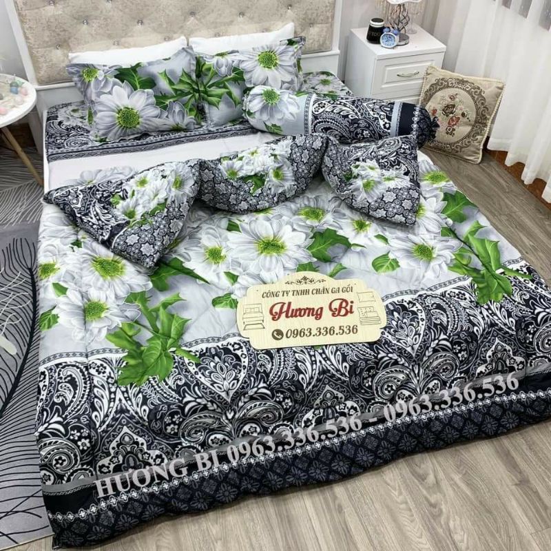 Set bộ Chăn Ga 5 Món Chất Cotton Cực Mát