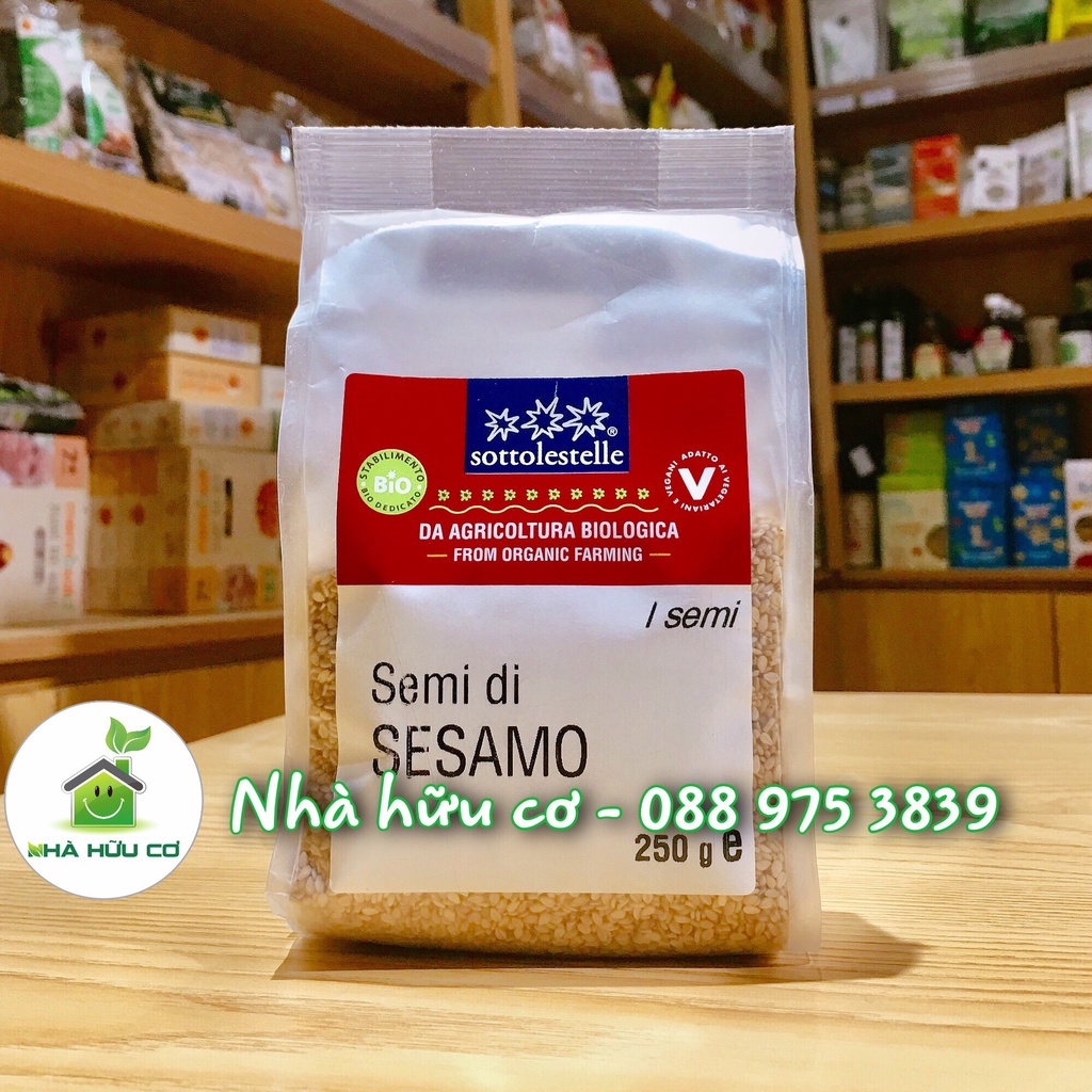 Mè vàng / Vừng vàng hữu cơ đã bóc vỏ Sottolestelle 250g/100g - Date: 29/9/2023 - Nhà hữu cơ