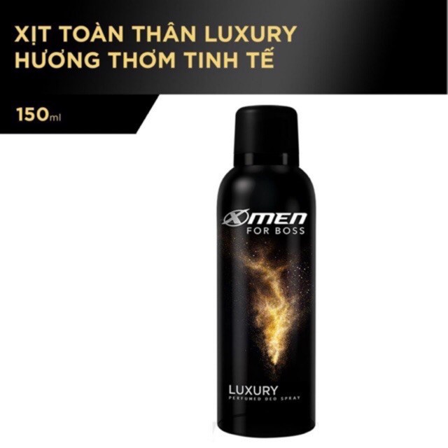 Xịt khử mùi toàn thân XMen for Boss Luxury 150mL