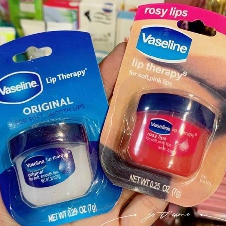 Sáp dưỡng môi Vaseline lip Therapy 7g - Mỹ dạng hũ dưỡng ẩm làm mềm môi hàng chính hãng